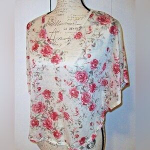 NWOT Floral Short Sleeve Blouse size S